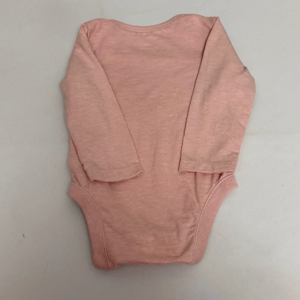 Old Navy Baby Girl‎ Long Sleeve Bodysuit Set 2PK Pink Geometric Solid 3-6M